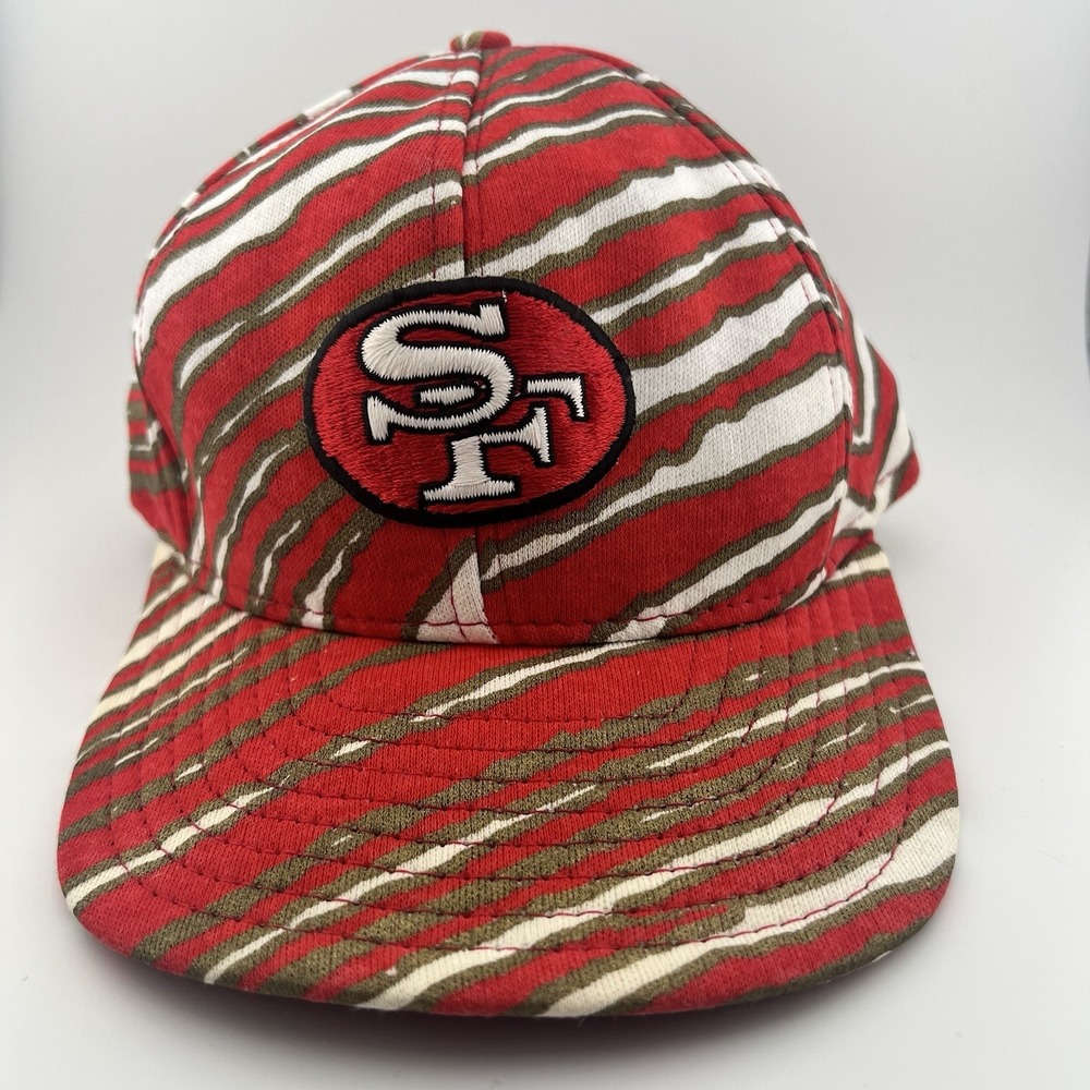 Vintage San Francisco 49ers Zubaz Pattern 90s Red White NFL Football Snapback